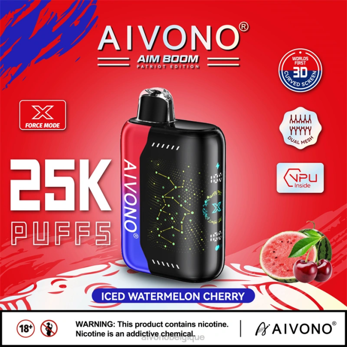 Aivono AIM BOOM 25000 cerise pastèque glacée - RN6J347 Aivono Vape Review