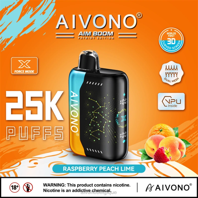 Aivono AIM BOOM 25000 framboise pêche citron vert - RN6J350 Aivono Vape