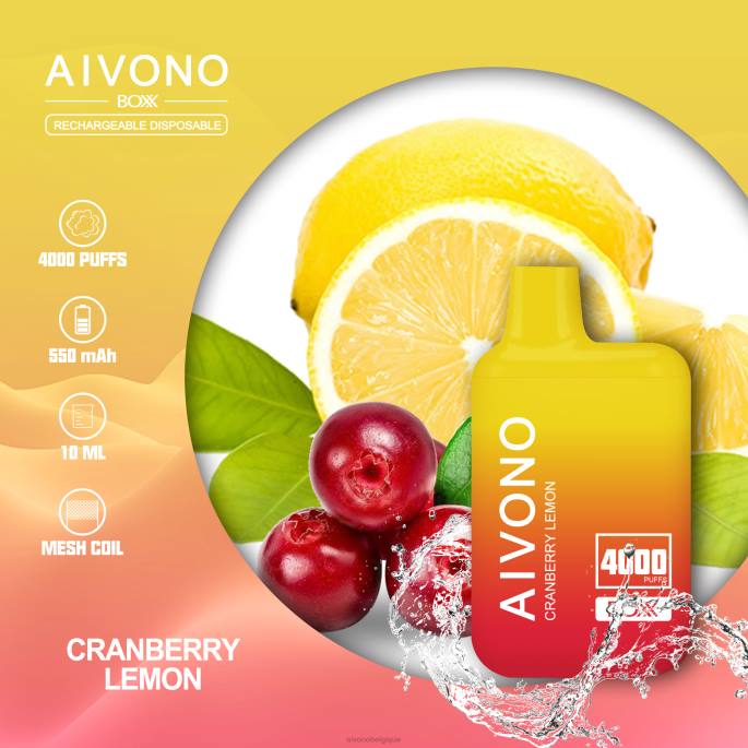 Aivono AIM BOXX 4000 citron canneberge - RN6J218 Aivono Vape