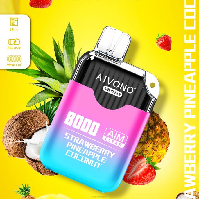 Aivono AIM CLEAR 8000 fraise ananas noix de coco - RN6J207 Aivono Vape Review