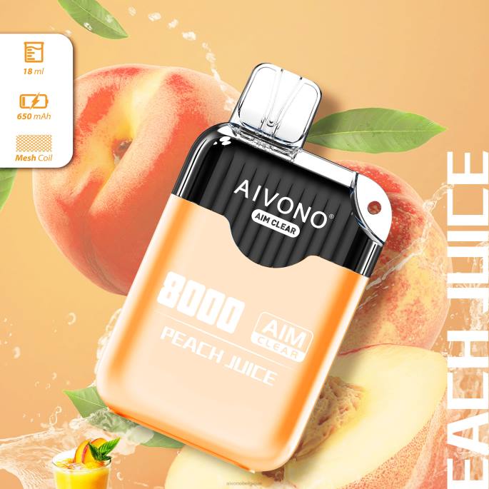 Aivono AIM CLEAR 8000 jus de pêche - RN6J203 Aivono Vape Review