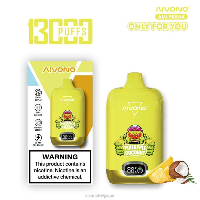 Aivono AIM FREAK 13000 ananas noix de coco - RN6J248 Aivono Belgique