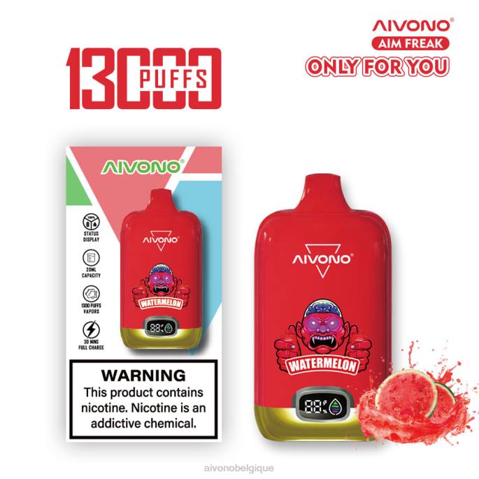 Aivono AIM FREAK 13000 pastèque - RN6J244 Aivono Belgique