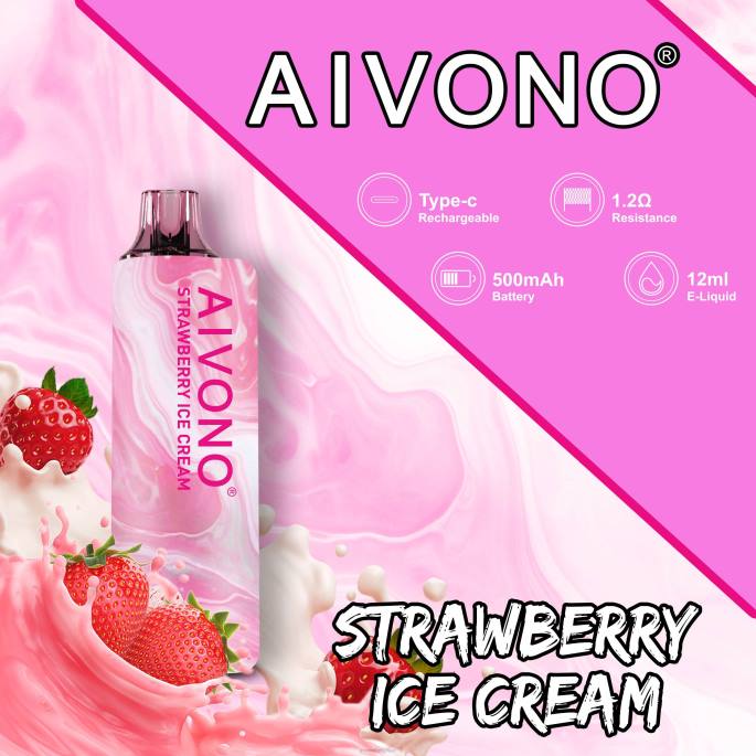 Aivono AIM GUN 7000 glace à la fraise - RN6J105 Aivono Puffs