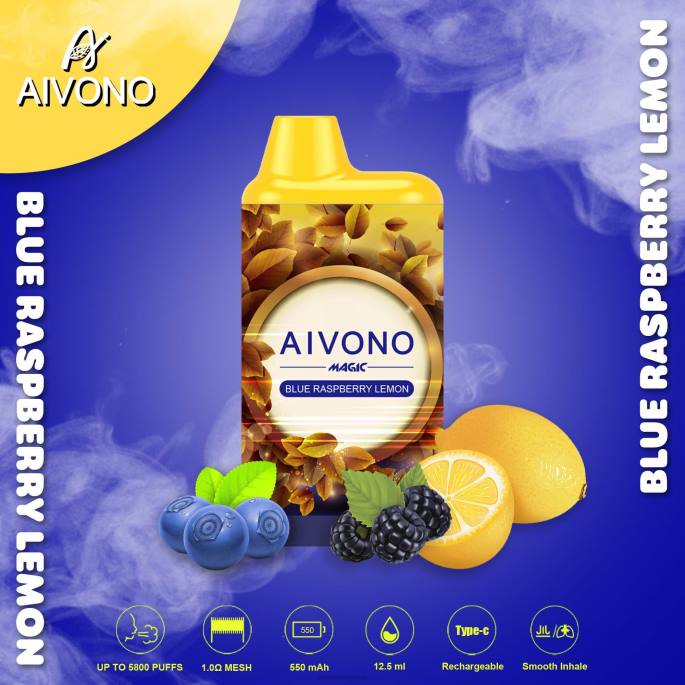 Aivono AIM MAGIC cigarette de boîte de 5800 bouches citron framboise bleue - RN6J91 Aivono Vape Review