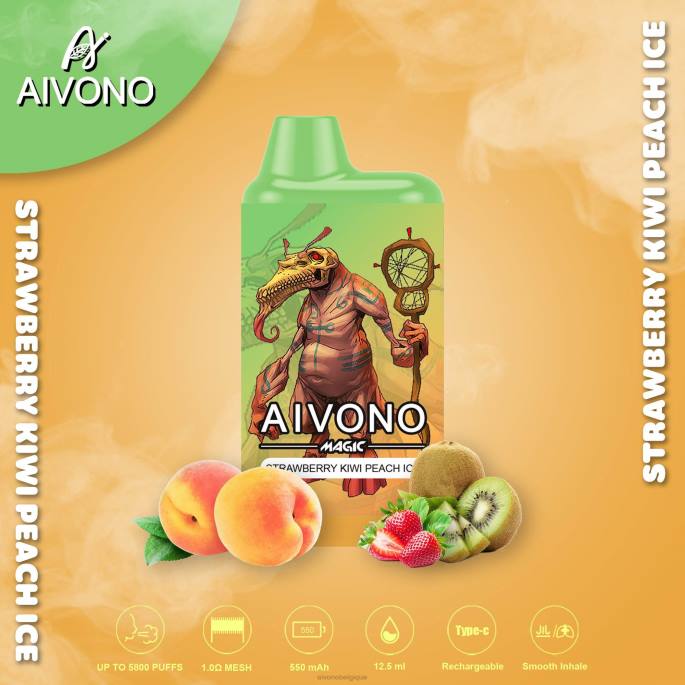 Aivono AIM MAGIC cigarette de boîte de 5800 bouches glace à la pêche fraise kiwi - RN6J96 Aivono Belgique