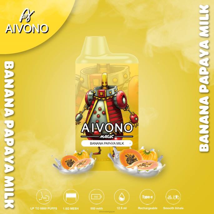 Aivono AIM MAGIC cigarette de boîte de 5800 bouches lait de banane et de papaye - RN6J94 Aivono Vape