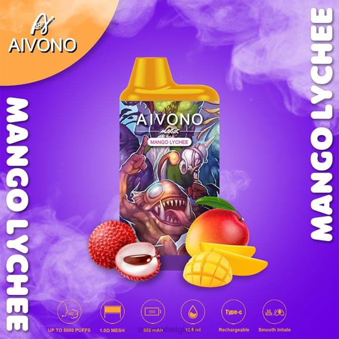 Aivono AIM MAGIC cigarette de boîte de 5800 bouches litchi mangue - RN6J98 Aivono Vape