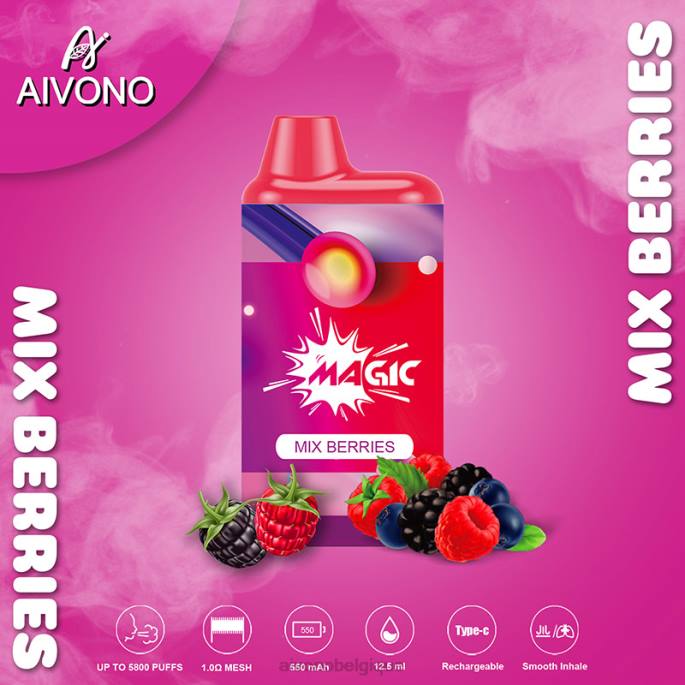Aivono AIM MAGIC cigarette de boîte de 5800 bouches mélanger les baies - RN6J100 Aivono Belgique