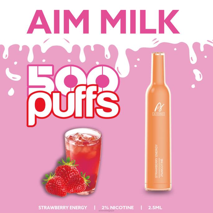 Aivono AIM MILK 500 énergie fraise - RN6J266 Aivono Vape