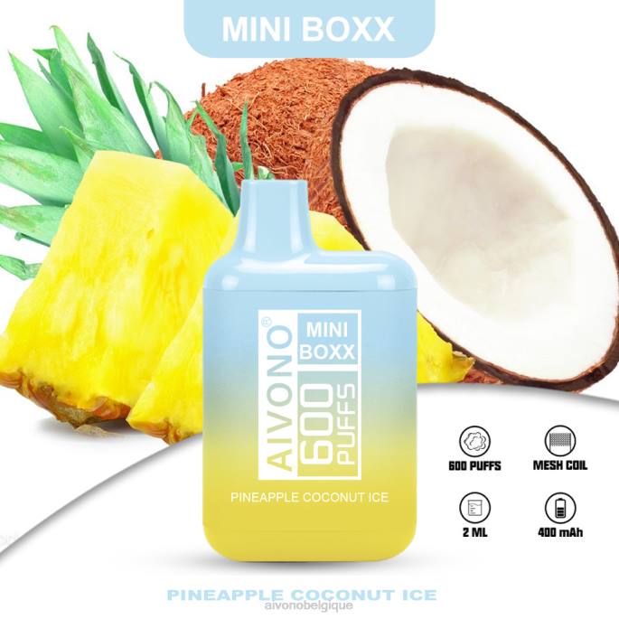 Aivono AIM MINI BOXX 600 glace à lananas et à la noix de coco - RN6J238 Aivono Vape