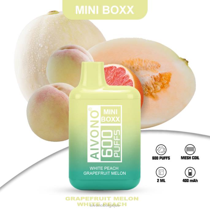 Aivono AIM MINI BOXX 600 melon pamplemousse pêche blanche - RN6J241 Aivono Puffs