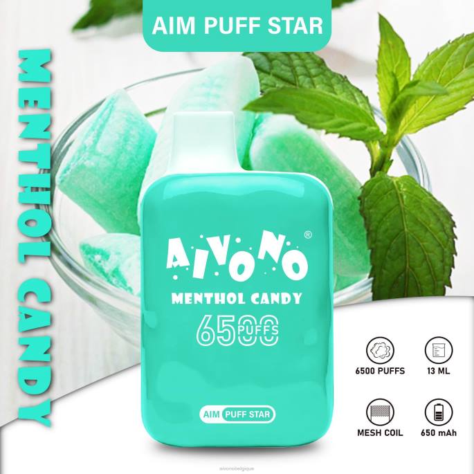 Aivono AIM PUFF STAR 6500 bonbons mentholés - RN6J295 Aivono Vape Review