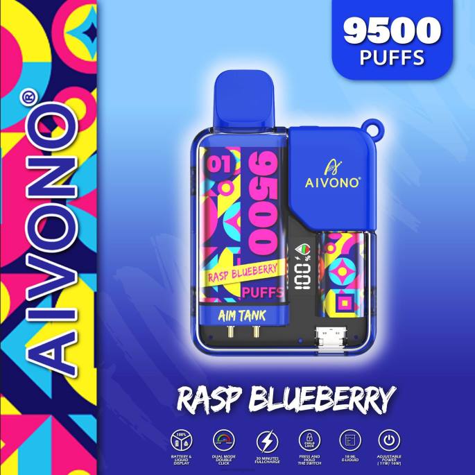 Aivono AIM TANK 9500 framboise myrtille - RN6J33 Aivono Puffs