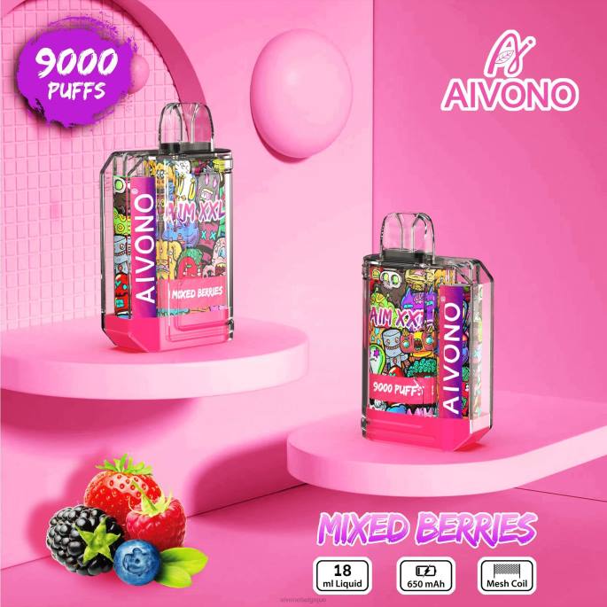 Aivono AIM XXL Autocollant bouche 9000 transparent baies mélangées - RN6J51 Aivono Vape Review