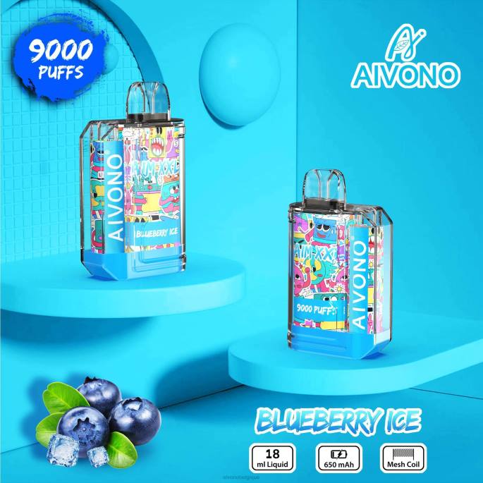 Aivono AIM XXL Autocollant bouche 9000 transparent glace aux myrtilles - RN6J50 Aivono Vape