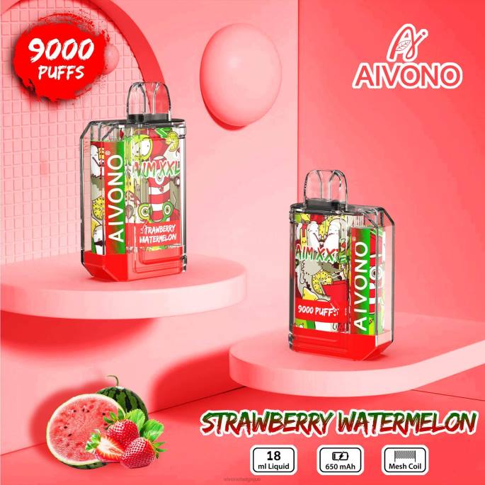 Aivono AIM XXL Autocollant bouche 9000 transparent pastèque fraise - RN6J53 Aivono Puffs