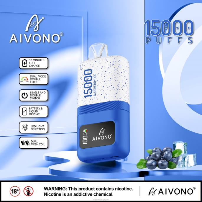 Aivono AIM magic 15000 glace aux myrtilles - RN6J68 Aivono Belgique