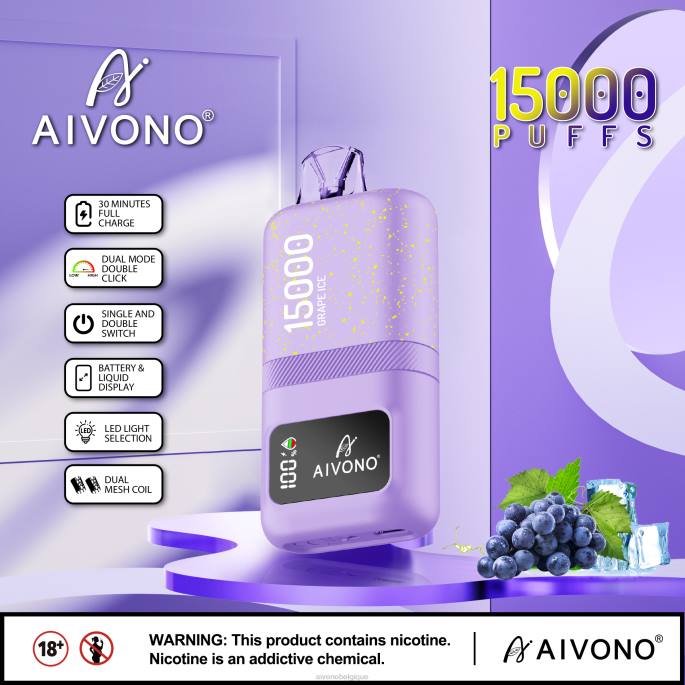 Aivono AIM magic 15000 glace aux raisins - RN6J60 Aivono Belgique