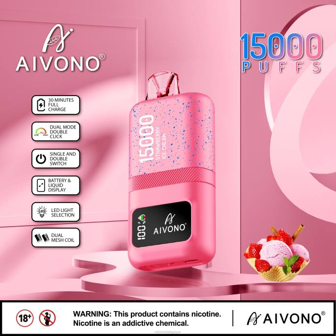 Aivono AIM magic 15000 glace à la fraise - RN6J66 Aivono Vape