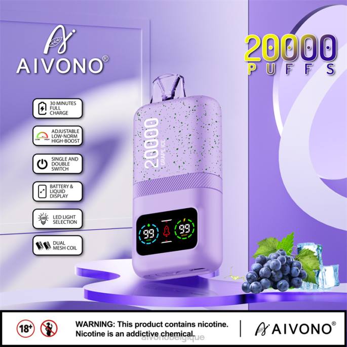 Aivono AIM magic 20000 glace aux raisins - RN6J86 Aivono Vape