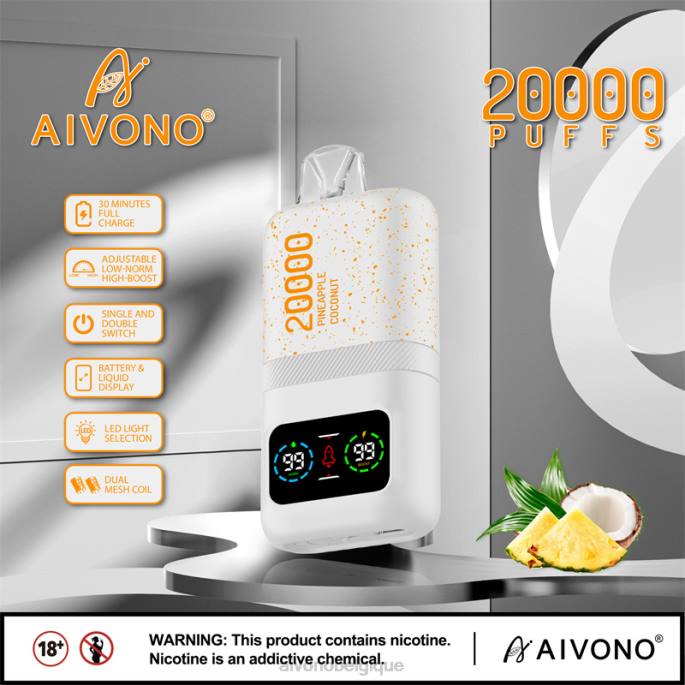Aivono AIM magic 20000 glace à lananas et à la noix de coco - RN6J76 Aivono Belgique