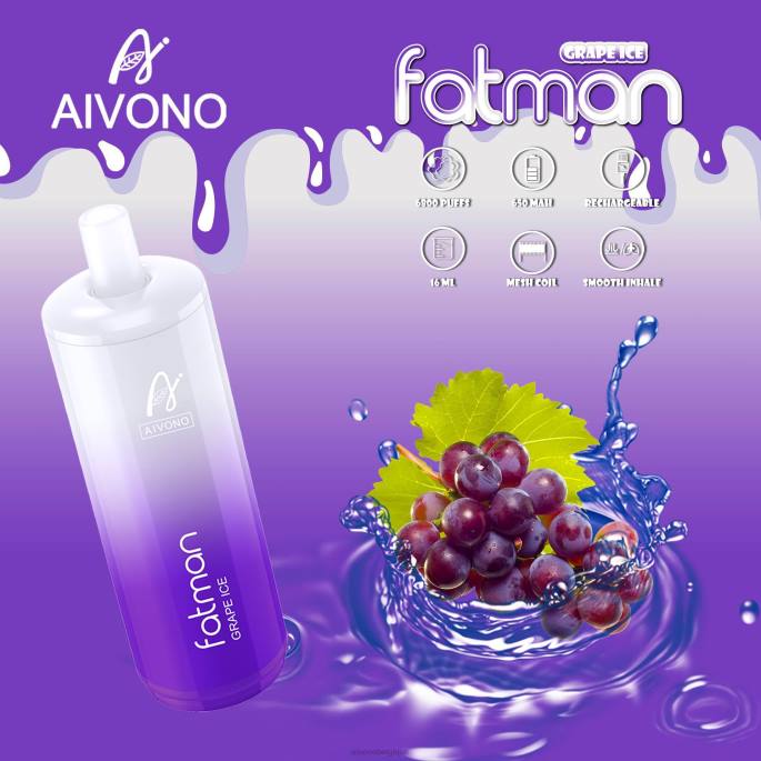 Aivono FATMAN 6800 glace aux raisins - RN6J24 Aivono Belgique