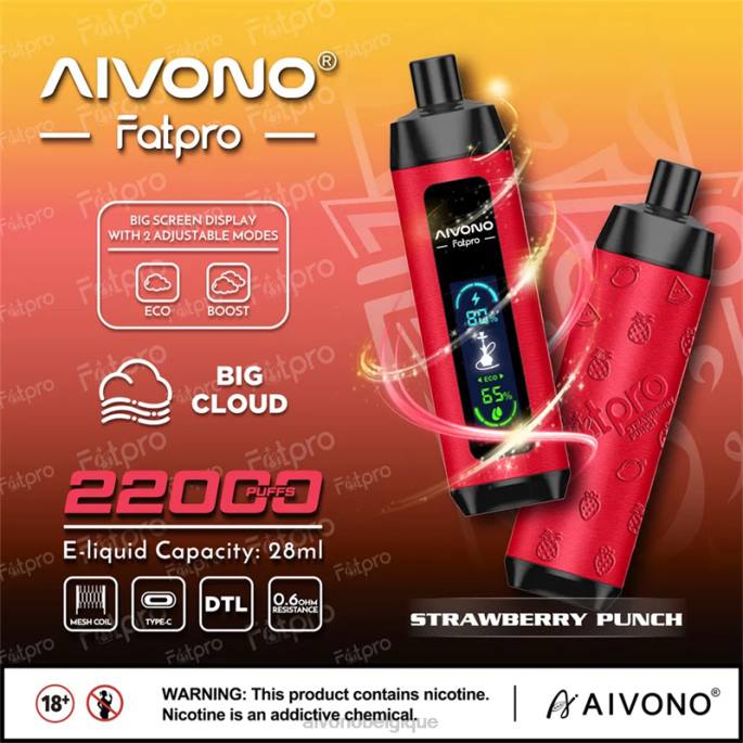 Aivono Fatpro 22000 punch aux fraises - RN6J8 Aivono Belgique