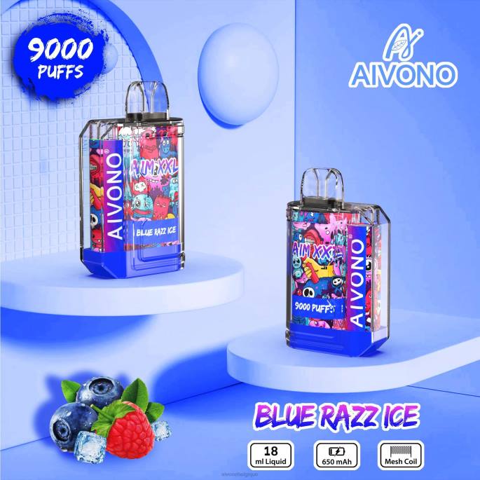 Aivono AIM XXL Autocollant bouche 9000 transparent glace bleue - RN6J54 Aivono Vape