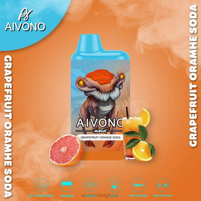 Aivono AIM MAGIC cigarette de boîte de 5800 bouches soda à l'orange et au pamplemousse - RN6J101 Aivono Puffs